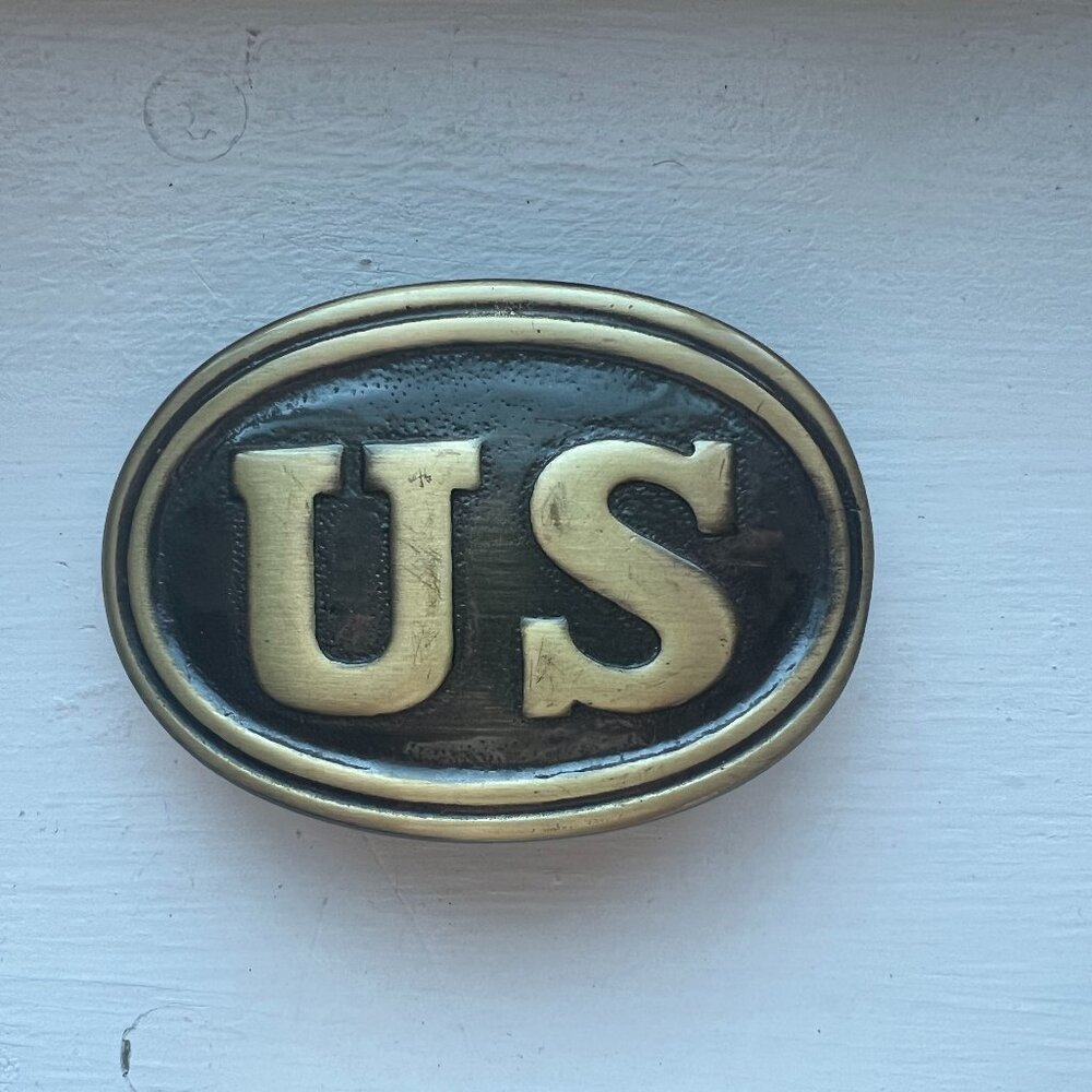 Solid Brass "US" Civil War Style Belt Buckle